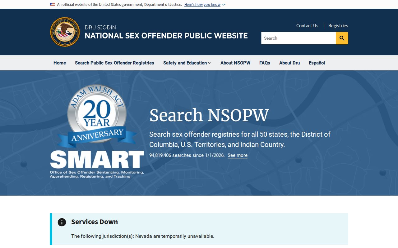 NSOPW national search for a Lafayette County sex offender check