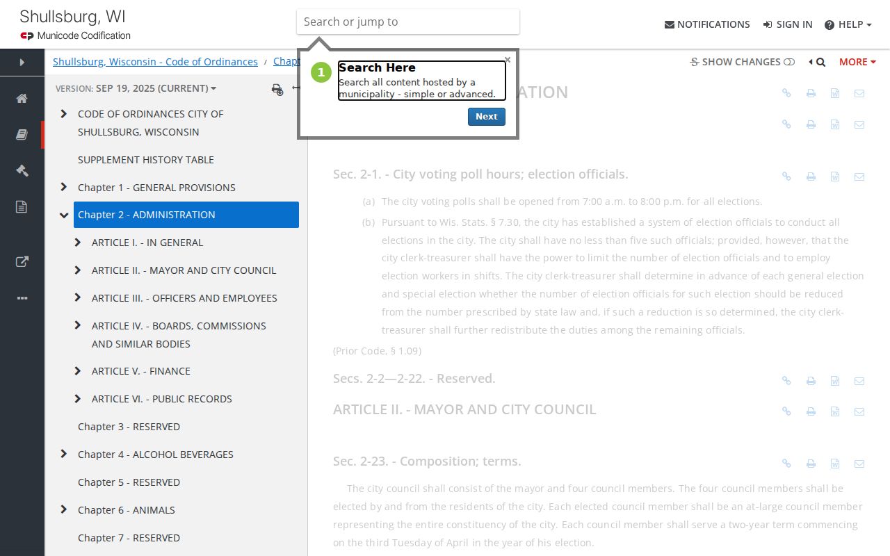 Shullsburg public records ordinance for police and criminal records